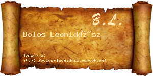 Bolos Leonidász névjegykártya